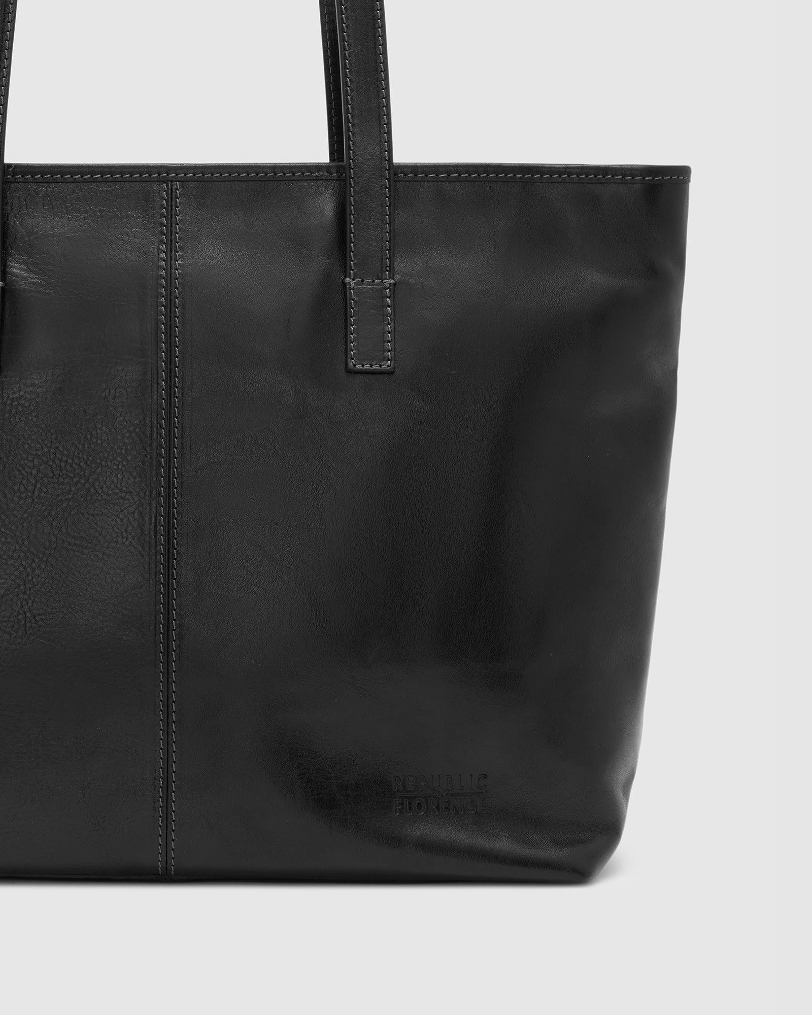 Beatrice Black - Leather Tote / Work Bag - Republic of Florence