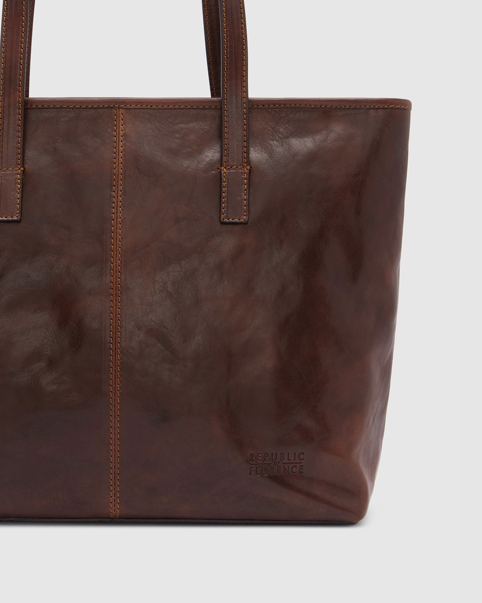 Beatrice Brown - Leather Tote / Work Bag - Republic of Florence