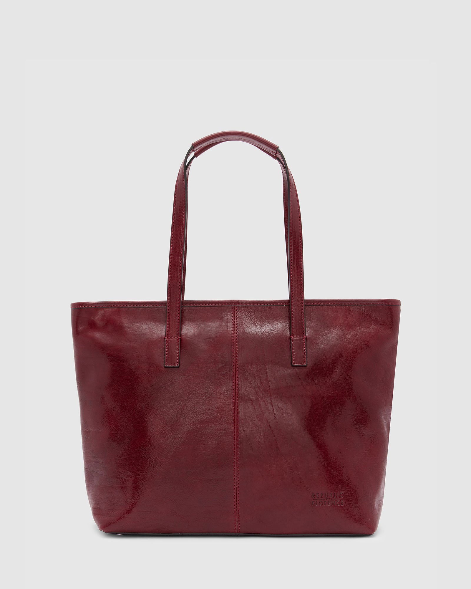 Beatrice Red - Leather Tote / Work Bag - Republic of Florence