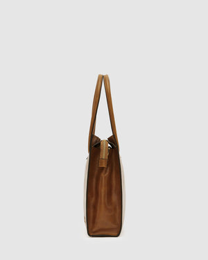 Florence Tan - Leather Women Tote/Work bag - Republic of Florence