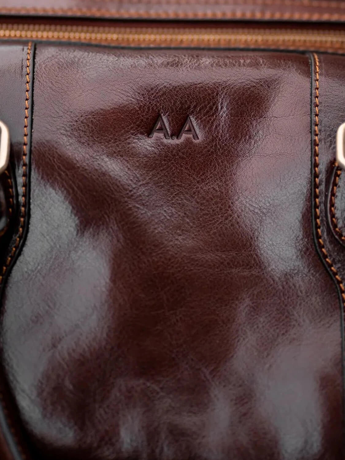 Monogrammed leather