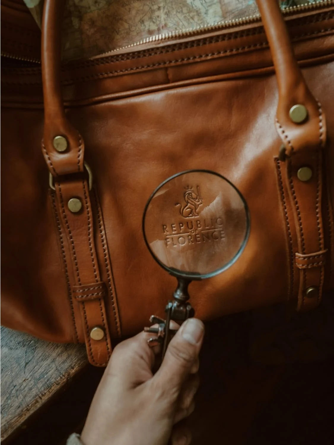 The Republic of Florence mark on leather