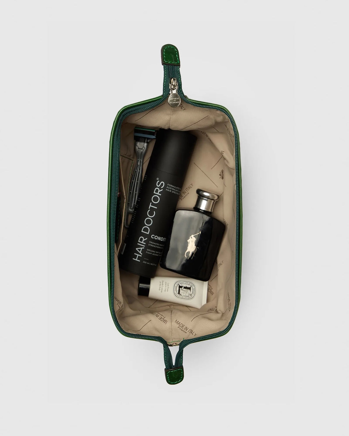 Grand Dopp Kit Forest - Leather Toiletry Bag