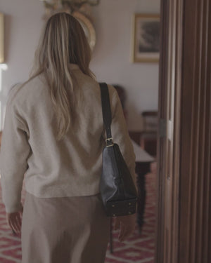Sophia Espresso - Leather Shoulder Bag