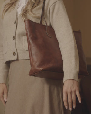Beatrice Terra - Leather Work Tote