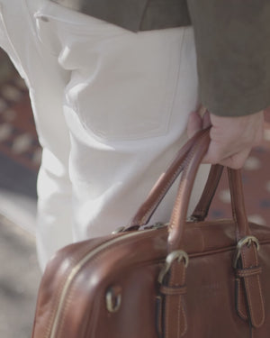 Madrid Earth - 16" Leather Briefcase